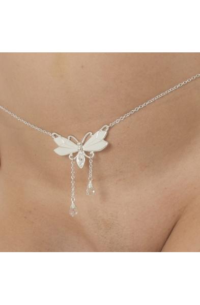 Waiting - Silver Butterfly Waist Chain With Crystals