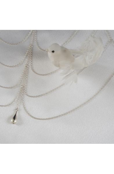 We Found Love - Women's Draping Silver Chains Breast Chain with Pendant