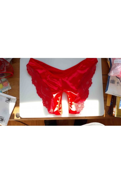 Why Not Love? - Satin Crotchless Backless Panty