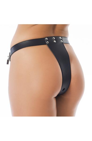 Women's Chastity Briefs with Padlocks and Detachable Anal Plug