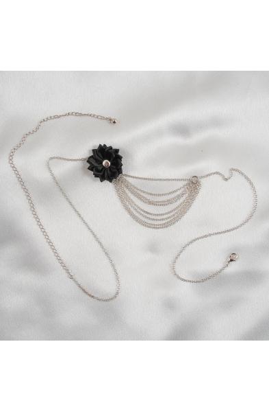 Words - Silver Waist Chain With Bow and Draping Chains