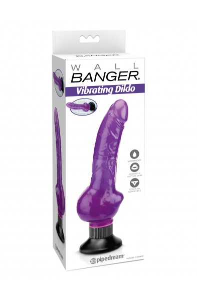 Wall Banger - Vibrating Dildo - Purple