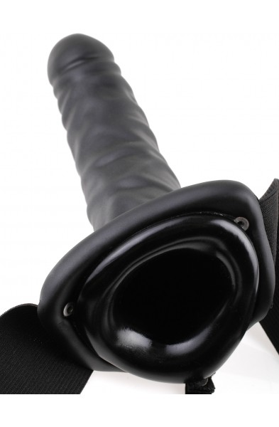 Fetish Fantasy Series 8-Inch Vibrating Hollow  Strap-on - Black
