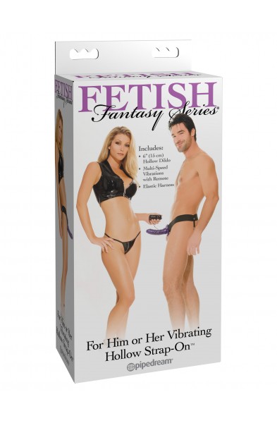 Fetish Fantasy Series for Him or Her Vibrating Hollow Strap-on - Purple