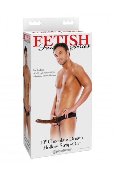 Fetish Fantasy Series 10 Inch Chocolate Dream  Hollow Strap-On