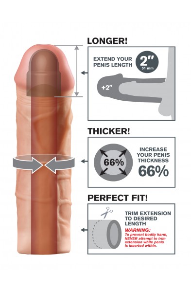 Fantasy X-Tension Mega 2-Inch Extension - Flesh