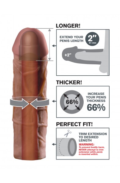 Fantasy X-Tension Mega 2-Inch Extension - Brown