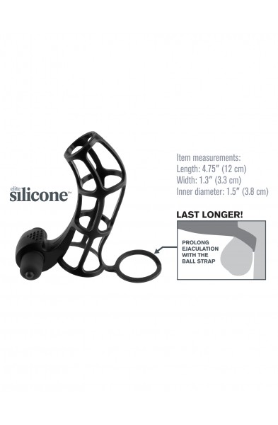 Fantasy X-Tensions Deluxe Silicone Power Cage  - Black