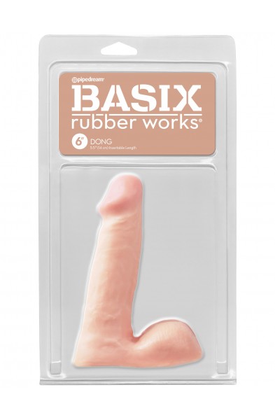 Basix Rubber Works - 6 Inch Dong - Flesh