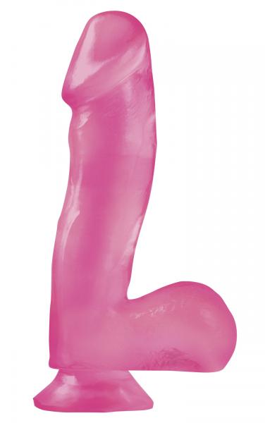 Basix Rubber Works - 6.5 Inch Dong With Suction Cup - Pink