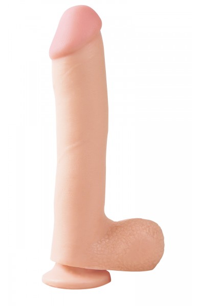 Basix Rubber Works - 10 Inch Dong With Suction Cup - Flesh