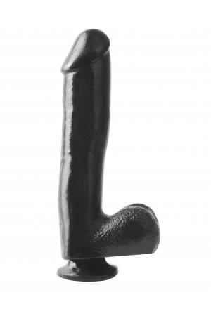 Basix Rubber Works - 10 Inch Dong With Suction Cup - Black
