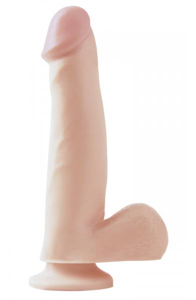 Basix Rubber Works 7.5 Inch Dong With Suction Cup  - Flesh