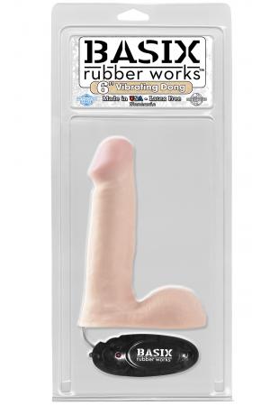 Basix Rubber Works 6 Inch Vibrating Dong - Flesh