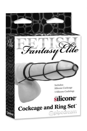 Fetish Fantasy Elite Cockcage and Ring Set - Black