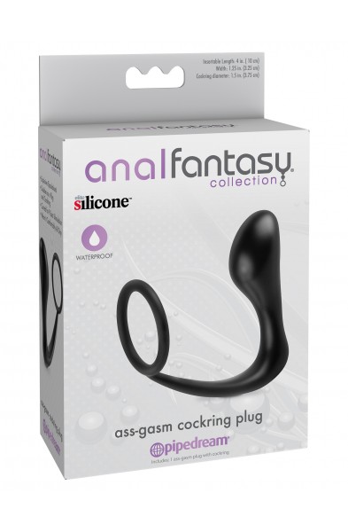 Anal Fantasy Collection Ass Gasm Cockring Plug - Black