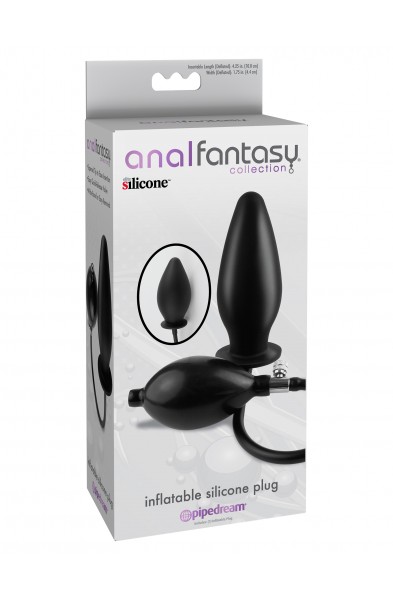 Anal Fantasy Collection Inflatable Silicone Plug - Black