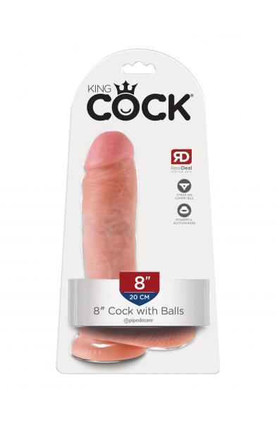 King Cock 8-Inch Cock With Balls - Flesh