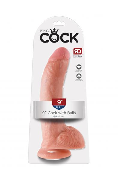 King Cock 9-Inch Cock With Balls - Flesh