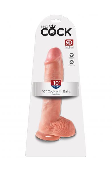 King Cock 10-Inch Cock With Balls - Flesh