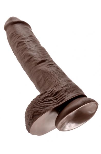 King Cock 10-Inch Cock With Balls - Brown