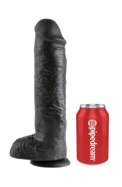 King Cock 11 Inch With Balls - Black