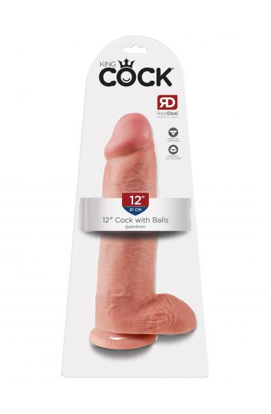 King Cock 12 Inch Cock With Balls - Flesh