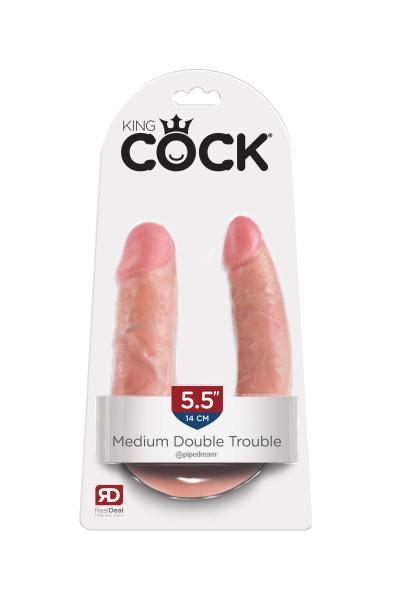 King Cock Double Trouble - Medium - Flesh