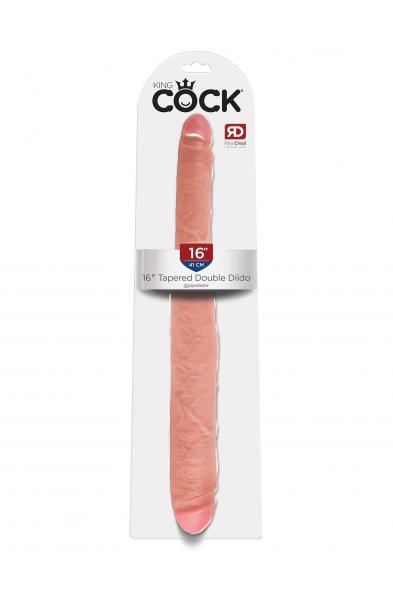 King Cock 16 Inch Tapered Double Dildo - Flesh