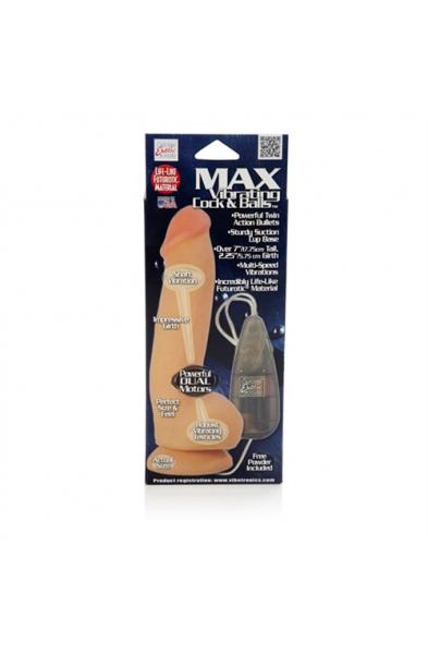 Max Vibrating Cock and Balls - Natural