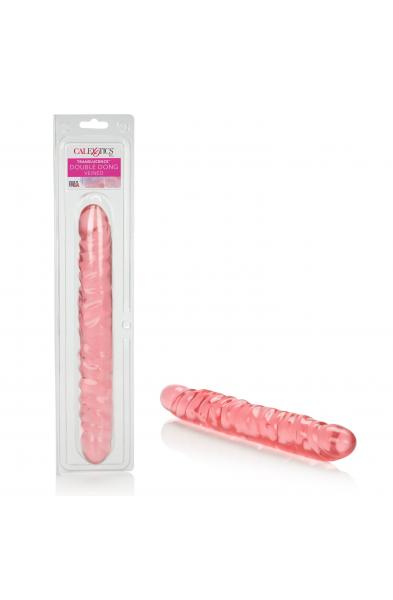 Translucence 12 Inches Veined Double Dong - Pink