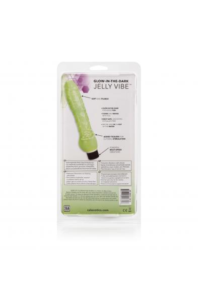 Glow-in-the-Dark Jelly Penis Vibe 7 Inches - Green