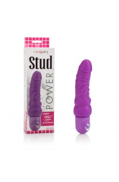 Waterproof Power Stud Curvy Dong - Purple