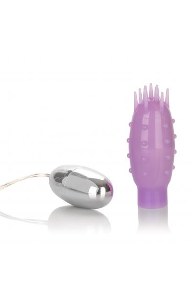 Silicone Slims Vibrating Nubby Bullet - Purple