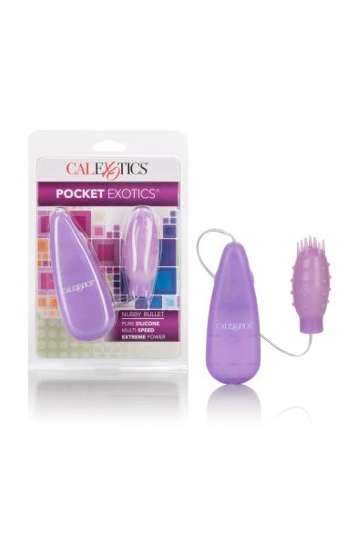 Silicone Slims Vibrating Nubby Bullet - Purple