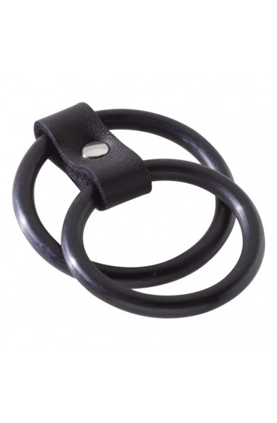 Nitrile Dual Cock Ring - Black