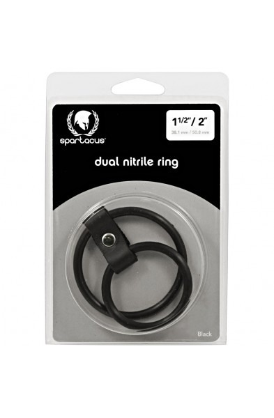 Nitrile Dual Cock Ring - Black