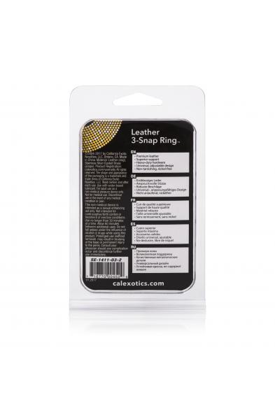 Leather Black 3-Snap Ring