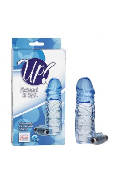 Up Extended It Up Vibrating Extension  Sleeve - Blue