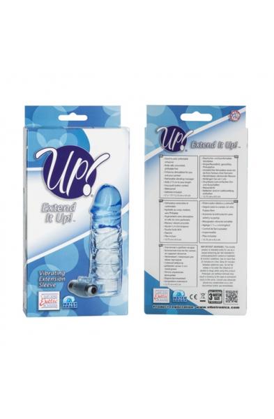 Up Extended It Up Vibrating Extension  Sleeve - Blue