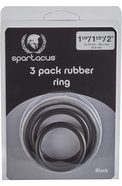 Rubber Cock Ring Set - Black