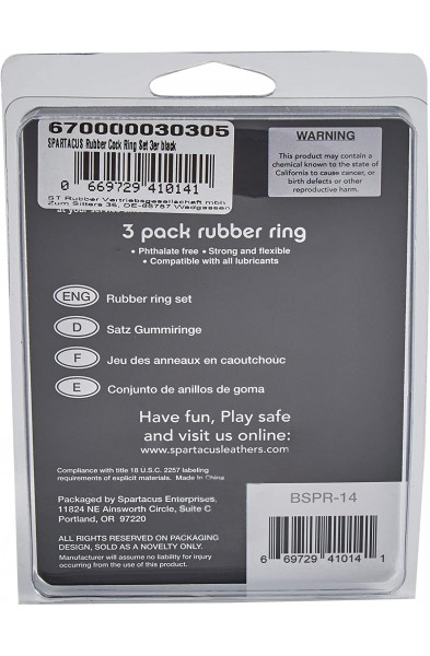 Rubber Cock Ring Set - Black