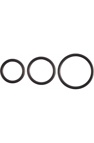 Rubber Cock Ring Set - Black