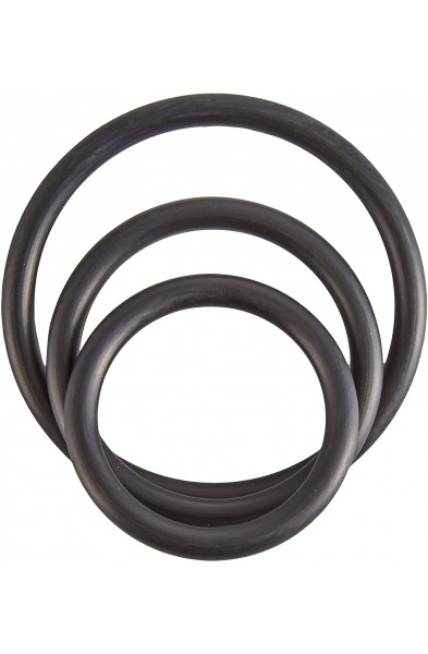 Rubber Cock Ring Set - Black