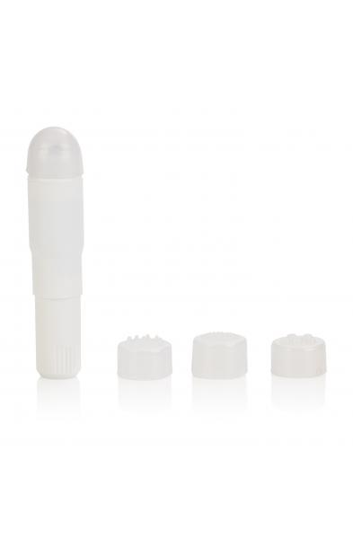 Compact Waterproof Personal Travel Massager With 4 Tips - White
