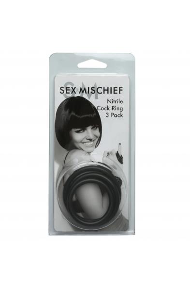 Sex and Mischief Nitrile Cock Rings 3 Pack