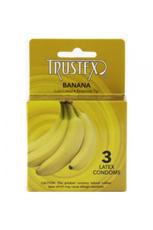 Trustex Flavored Lubricated Condoms - 3 Pack - Banana