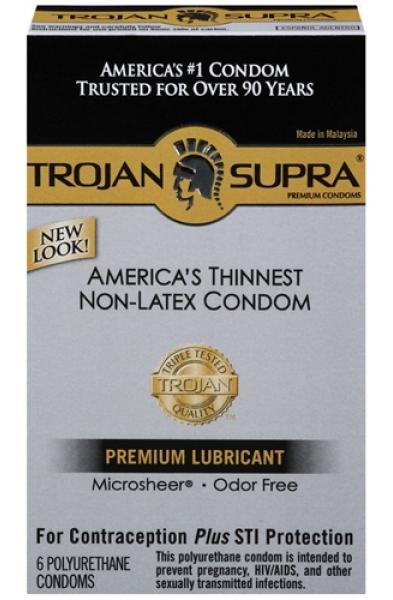 Trojan Supra Bareskin Non-Latex - 6 Pack