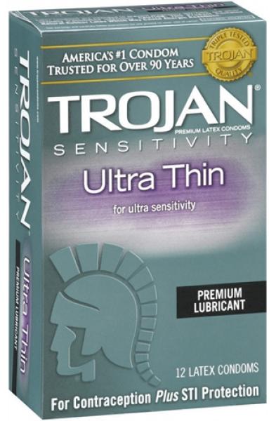 Trojan Sensitivity Ultra Thin Lubricated  Condoms - 12 Pack