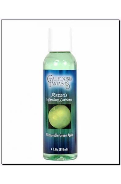 Razzels Warming Lubricant - Pleasurable Green Apple - 4 Oz. Bottle